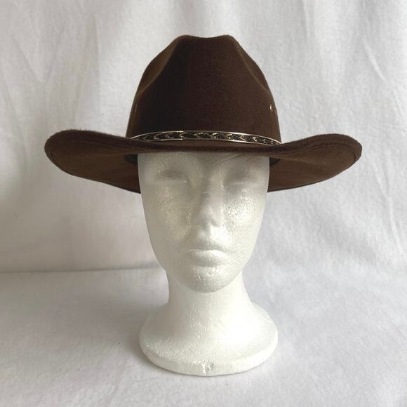 Western Express Faux Felt Made in Mexico Cowboy Hat Brown Size Kids/Women - Picture 2 of 7